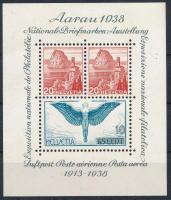 1938 Aarau bélyegkiállítás blokk Mi 4