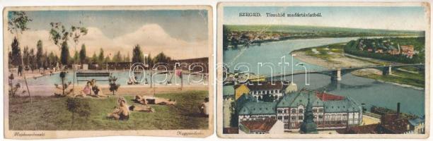 9 db RÉGI magyar város képeslap vegyes minőségben / 9 pre-1945 Hungarian town-view postcards in mixed quality