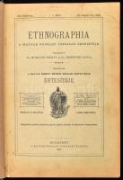 1908 Ethnographia XIX. évfolyam első fél év számai bekötve félvászon kötésben