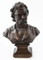 XIX. sz. magyar szobrász: Deák Ferenc büszt, bronz 24 cm Schlick Budapest öntő jelzéssel