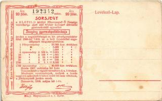 Tátra, Magas-Tátra, Vysoké Tatry; Csorba tó. Hátoldalon sorsjegy a Szegény gyermekpoliklinika javára...