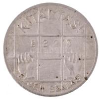 1939. "Győzünk / Kitartás! - 9323 - Éljen Szálasi" Al zseton (25mm) T:XF,VF hajlott lemez