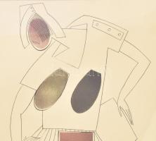 Vlagyimir Lebedev (1891-1967): Art deco alak. Tus, vegyes technika, papír. Jelzés nélkül. Szélei kis...