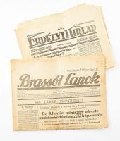 1933-34 2 db erdélyi újság: Brassói Lapok, 1934. január 21., vasárnapi melléklettel és Erdélyi Hírlap, 1933. aug. 20. Mindkettő kissé foltos és kisebb sérülésekkel.