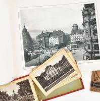 cca 1890-1910 Vegyes külföldi leporellók, albumok, útikönyv (Velence, Berlin, Abbázia, Stockholm, Dr...