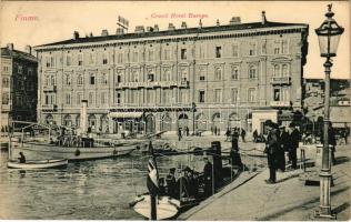 1906 Fiume, Rijeka; Grand Hotel Europe, K.u.k. Kriegsmarine Matrosen / Osztrák-magyar haditengerészet matrózai a szálloda előtt / Austro-Hungarian Navy mariners (EK)