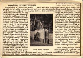 1944 Kiskőrös, Város nevezetességei: Petőfi Sándor szülőháza. Farkasfalvi Kornél kiadása (fa)