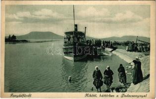 1926 Fonyód, kikötő, háttérben a Badacsonnyal (EK)