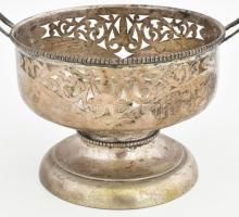 Ezüst (Ag) bonbonkínáló, jelzett, kopott, nettó: 170 g, m: 21,5 cm