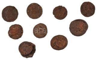 Római Birodalom 10db-os bronz érmetétel a III-IV. századból T:VF,F Roman Empire 10pcs bronze coin lot from the 3rd-4th century C:VF,F