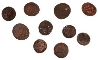 Római Birodalom 10db-os bronz érmetétel a III-IV. századból T:VF,F Roman Empire 10pcs bronze coin lot from the 3rd-4th century C:VF,F