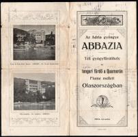 1924 Az Adria gyöngye Abbázia. Téli gyógyfürdőhely és tengeri fürdő a Quarnerón Fiume mellett Olaszo...