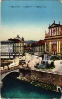 Ljubljana, Laibach; Marijin trg / square, tram (EK)