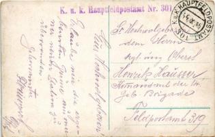 1915 Ljubljana, Laibach; s kamniskimi planinami / mit Steiner Alpen + "K.u.K. Hauptfeldpostamt ...