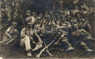 1917 Üdvözlet a távolból! Osztrák-magyar katonák csoportképe / WWI Austro-Hungarian K.u.k. military group photo, soldiers