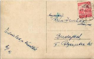 1917 Üdvözlet a távolból! Osztrák-magyar katonák csoportképe / WWI Austro-Hungarian K.u.k. military ...