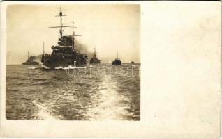 Osztrák-magyar haditengerészeti csatahajók / K.u.K. Kriegsmarine / Austro-Hungarian Navy warships. Phot. Alois Beer, photo