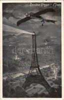 1915 Deutscher Flieger über Paris. Deutscher Luftflotten-Verein / German military aircrafts (EB)