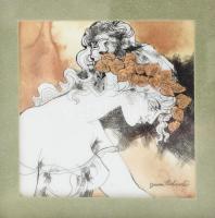 Jurcsák László: Görög mondák. Vegyes technika, üvegezett fa keretben, hátoldalán a szerző aláírásáva...