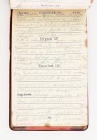 1936 Zsebnaptár, benne számos ceruzával írt feljegyzéssel, köztük fiatal lány naplószerű bejegyzései...