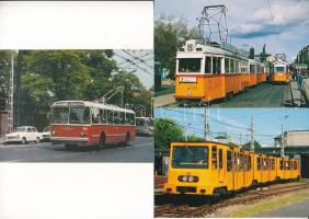 12 db MODERN motívum képeslap: magyarországi villamosok, trolibusok / 12 modern motive postcards: trams and trolleybuses in Hungary