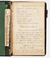 cca 1855 Díszes bőrkötésű notesz, a borítón "V. Gräffenthal Notices 1855" felirattal, benn...