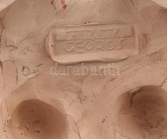 E. Geörcs Lajos: Art deco női akt fali dísz. cca 1930, jelzett, 20 cm