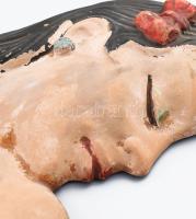 Dr. Rank Rezső (?-?): Art deco női fali dísz. cca 1930, jelzett, kopott 26 cm