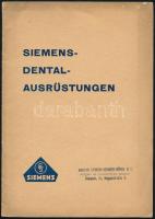 cca 1930-1940 Siemens-Dentalausrüstungen / Siemens fogászati eszközök, berendezések katalógusa, fekete-fehér képekkel, német nyelven. Kiadói tűzött papírkötés, a borítón a Magyar Siemens-Reiniger-Művek R.T. bélyegzőjével, 32 p.