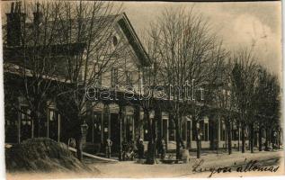 1900 Lugos, Lugoj; vasútállomás / railway station (vágott / cut)