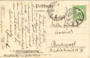 1908 WAL osztrák-magyar torpedóromboló (később Tb 54 T). A levél írója Szelke Árpád újonc tengerész ...