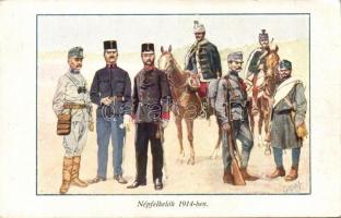 Népfelkelők 1914-ben / WWI Hungarian military officers s: Garay (fa)