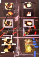 3 db művészeti poszter: Újházi Péter: Baljós történet + 2 db Mozgó Világ-poszter (Szemethy Imre, Faz...