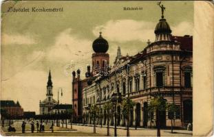 1909 Kecskemét, Rákóczi út, zsinagóga, Kocsis Elek üzlete. Fekete (Schwartz) Soma kiadása (EB)