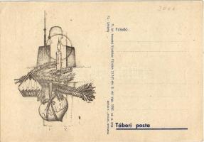 Honvédek. Tábori Postai Levelezőlap / WWII Hungarian military field art postcard s: Tóth (EK)