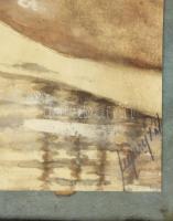 Nyáregyházi báró Nyáry Pál (?-?): Téli táj. Akvarell, papír. Jelezve jobbra lent. Üveg mögött. 28,5x...