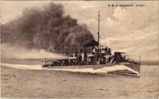 1912 SMS STREITER az Osztrák-Magyar Haditengerészet Huszár-osztályú rombolója / K.u.K. Kriegsmarine Torpedoboot / Austro-Hungarian Navy Huszár-class torpedo destroyer SMS Streiter.C. Fano Pola 1911-12.