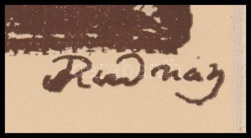 Rudnay Gyula (1878-1957): Angyal, cinkográfia, papír, jelzett a cinkográfián, paszpartuban, 17×14 cm