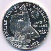 Amerikai Egyesült Államok 1992P 1$ Ag "Amerika felfedezésének 500. évfordulója" kapszulába...