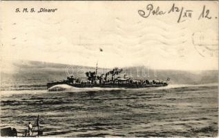 1912 SMS DINARA az Osztrák-Magyar Haditengerészet Huszár osztályú rombolója / K.u.K. Kriegsmarine Zerstörer / WWI SMS Dinara Austro-Hungarian Navy Huszár-class destroyer. G. Fano Pola 1910. (EK)