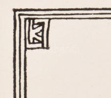 Kozma Lajos (1884-1948): Épületek. Cinkográfia, papír, jelzett a cinkográfián, paszpartuban, 19×16 c...