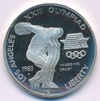 Amerikai Egyesült Államok 1983S 1$ Ag &quot;XXIII. Nyári Olimpiai Játékok, Los Angeles&quot; kapszulában T:PP  USA 1983S 1 Dollar Ag &quot;Los Angeles XXIII Olympiad&quot; in capsule C:PP Krause KM#209