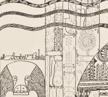 Kozma Lajos (1884-1948): Öregség. Cinkográfia, papír, jelzett a cinkográfián, paszpartuban, 19×16 cm