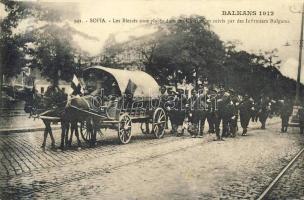 Sofia WW. I. injured soldiers in Red-Cross carriage