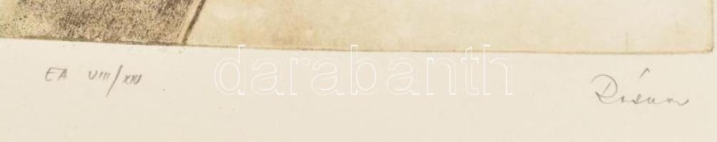 Rátkai György (1940-2009): Szárnyak. Rézkarc, papír, jelzett, művészpéldány E.A. VIII./XIV. számozás...