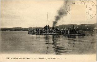 Marine de Guerre sous marin / A Fresnel nevű francia tengeralattjáró, melyet a durazzói öbölben elsüllyesztett a Warasdiner torpedóromboló / K.u.K. Kriegsmarine / WWI French Navy submarine sunken by Austro-Hungarian torpedo destroyer in the bay of Durres (EK)