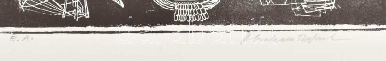 Ábrahám Rafael (1929-2014): Flight. Litográfia, papír, jelzett, művészpéldány E.A. jelzéssel, 34x42,...