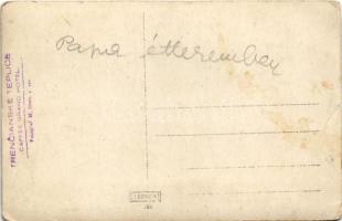 Trencsénteplic, Trencianske Teplice; Caffee Grand Hotel nagyszálloda és kávéház terasza vendégekkel ...