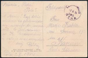 1914 Tábori posta képeslap S.M.S. REKA