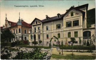 1908 Trencsénteplic, Trencianske Teplice; nyaralók. Wertheim Zsigmond kiadása / Villen / villas (EK)